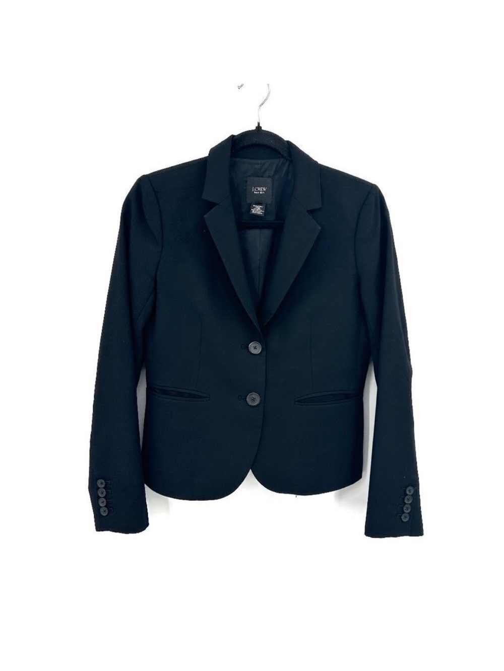 J. Crew 120 Black Wool Tailored Two-Button Women's Blazer